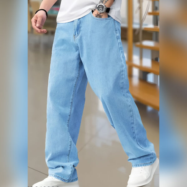 Classic Men's Loose Fit Light Blue Denim Jeans